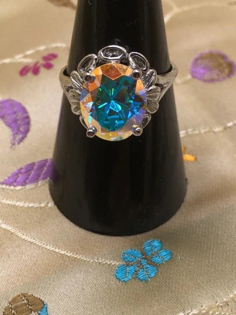 GORGEOUS Mystic Topaz Ring Women, FLASHLIGHT!! Sterling, True 8.5 - Picture 11 of 12